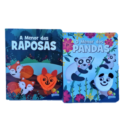 Kit Dedinhos agitados: Livro fantoche Animais da Floresta