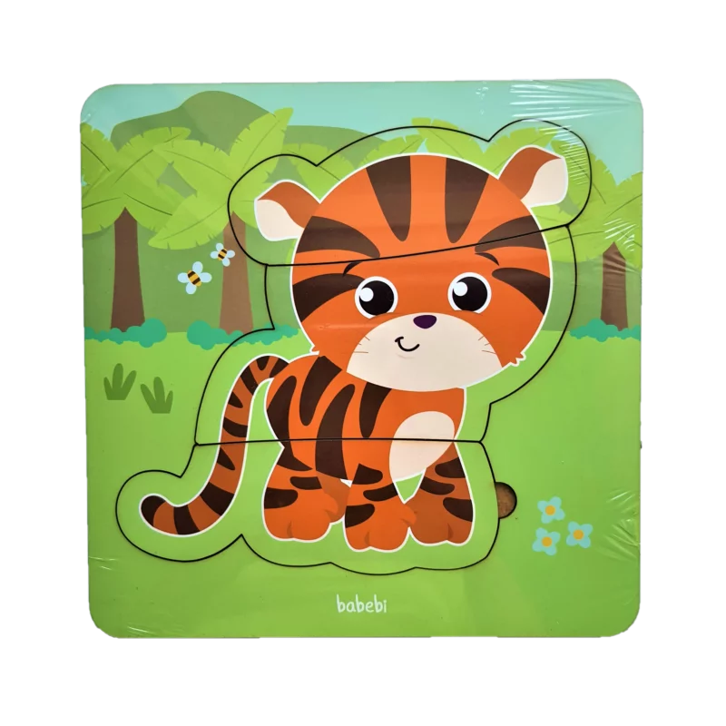 Tigres engraçados jogos de quebra-cabeça para crianças 12 peças ilustração  vetorial de educação infantil